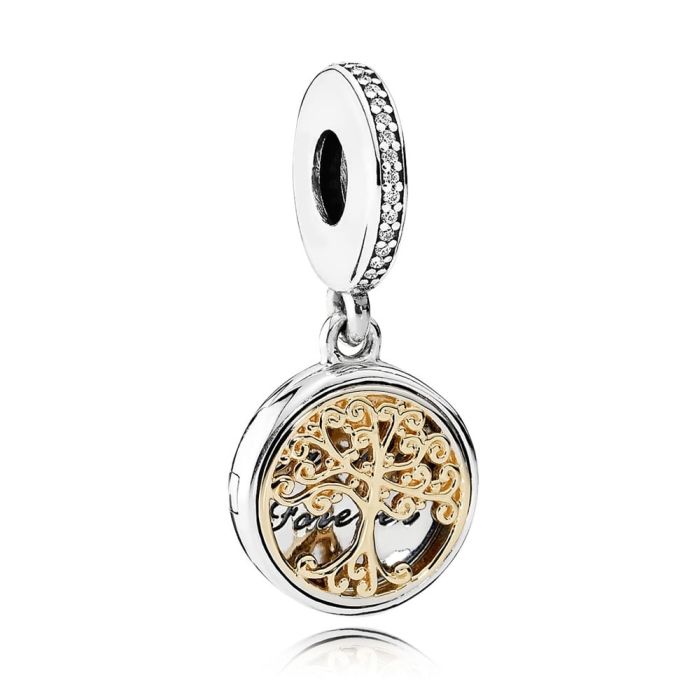 Family tree locket silver dangle with 14 - Suninen verkkokauppa  arvokellojen asiantuntija